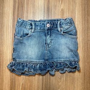 H&M Toddler/Little Girl Short Ruffle Hem Denim Skirt Size 5-6
